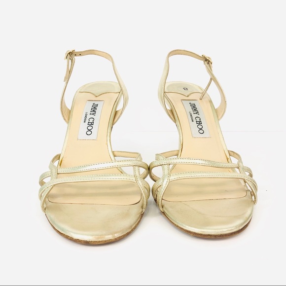 Jimmy Choo gold strappy heels - Picture 4 of 7